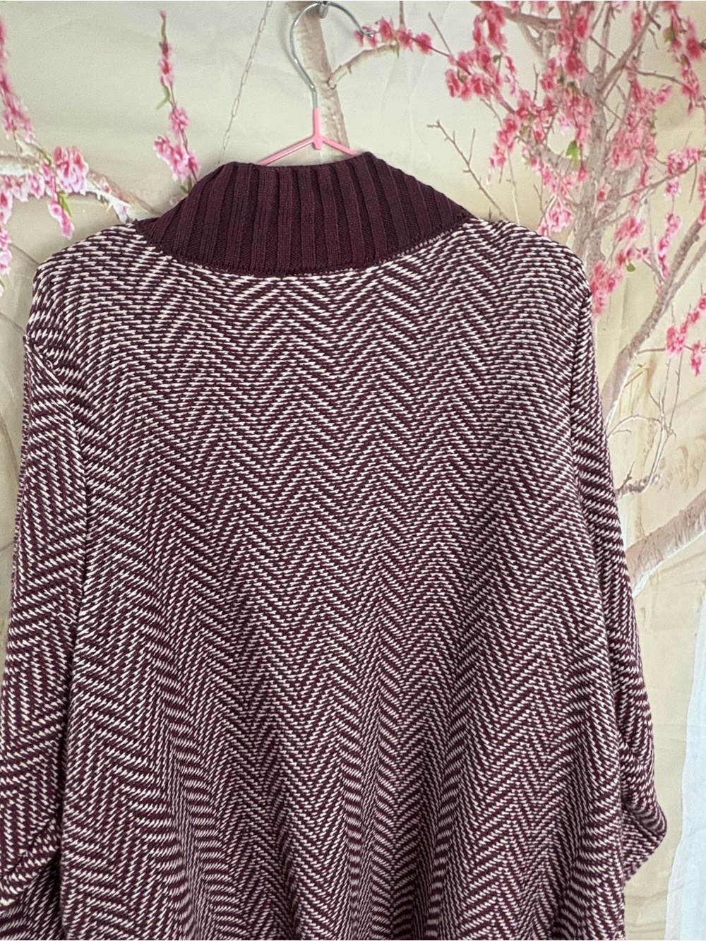 NEW Lane Bryant Burgundy Marled Open-Front Cardigan - Picture 6 of 9
